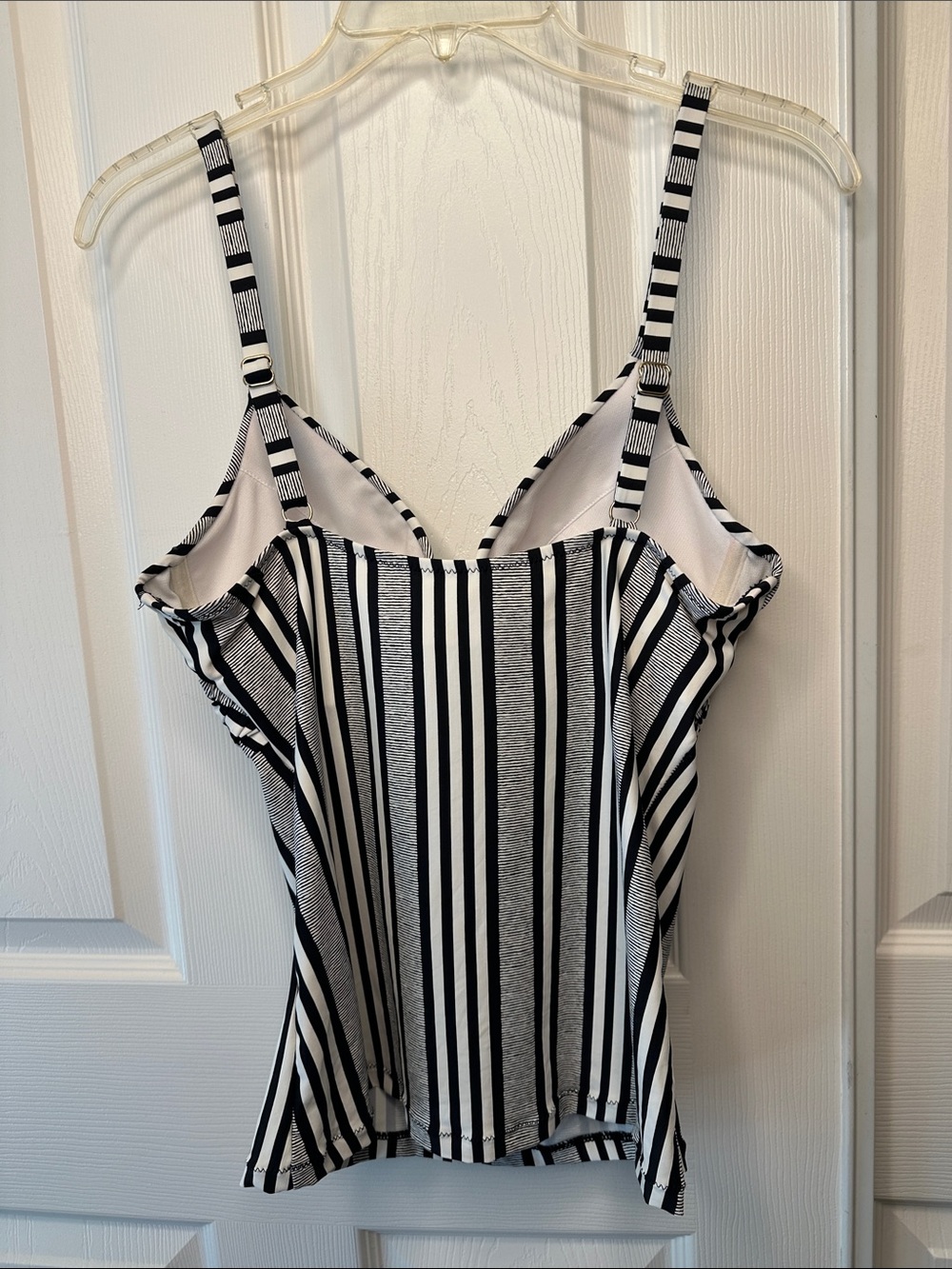 Striped Black & White Women's Tankini Swim Top by Leilani - Picture 5 of 8